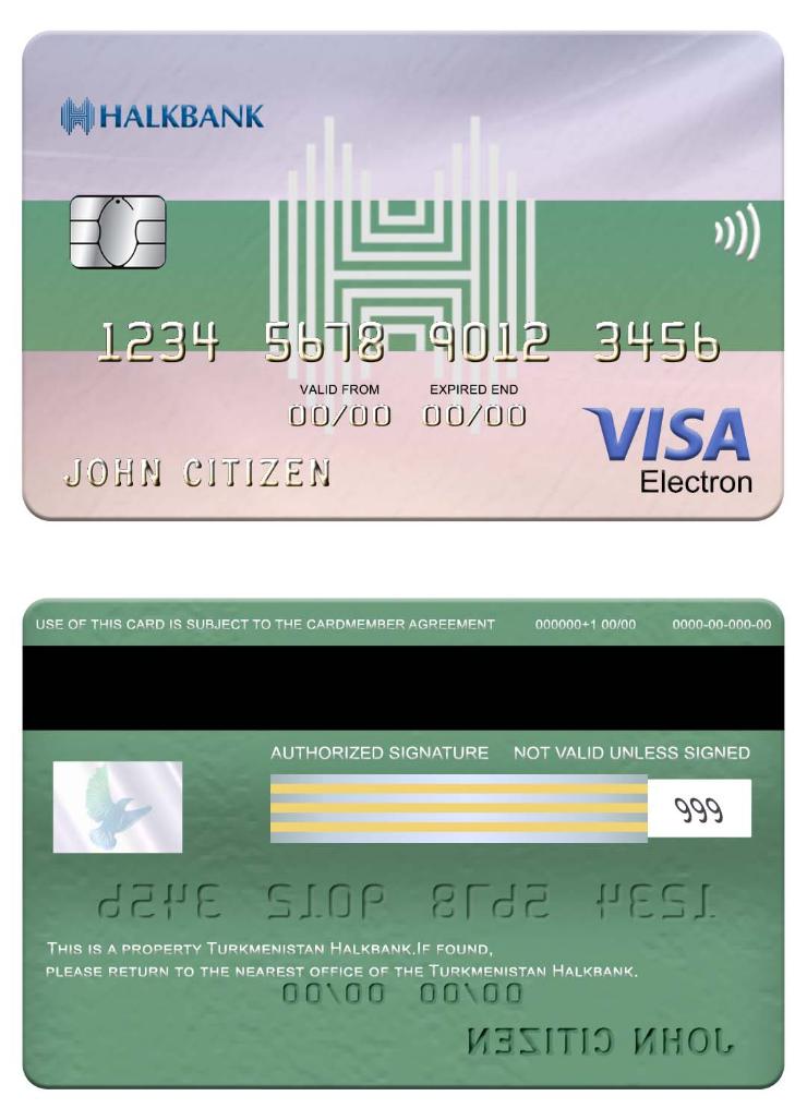 Turkmenistan Halkbank visa electron card